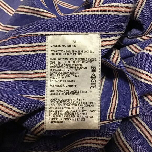 Nautica Blue Striped Button Up Shirt XL - Picture 6 of 6